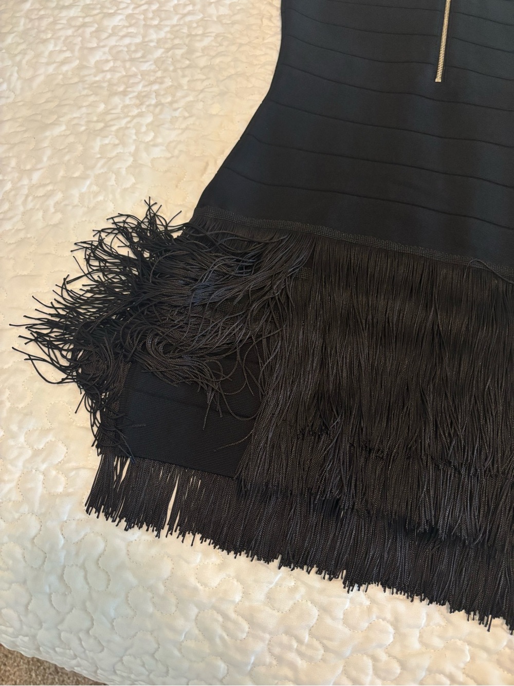 VENUS Black Fringe Mini Skirt